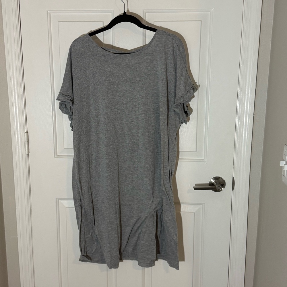 Casual Gray Women's Short-Sleeve Tunic Dress